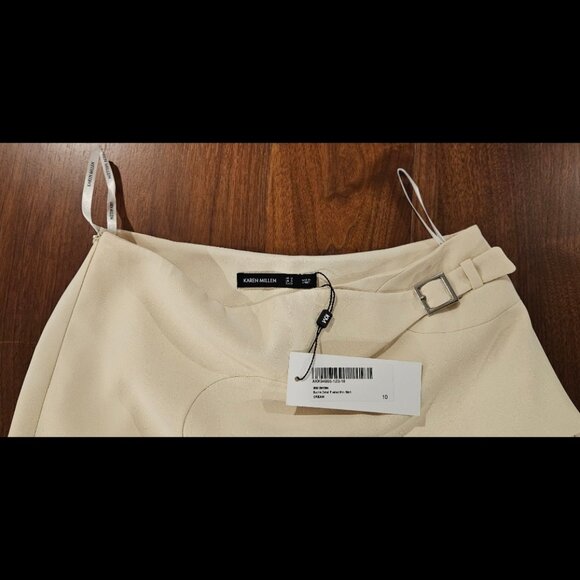 Karen Millen Tailored Buckle Detail Pleated Mini Skirt, NWT - Picture 5 of 8